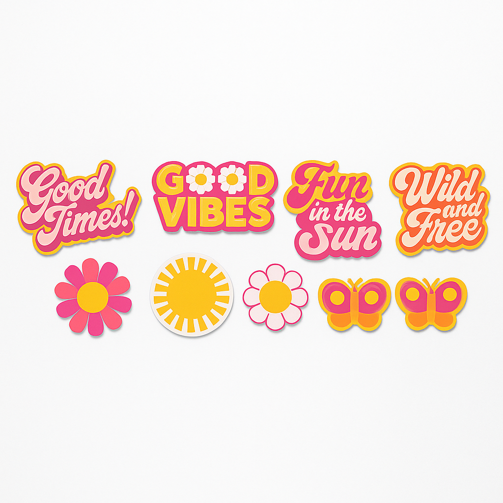 Summer Throwback Cutouts - 9-Pack