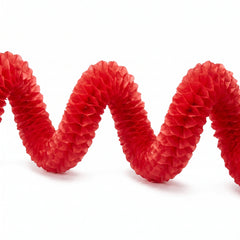 Vibrant Red Tissue Paper Garland - 12 ft