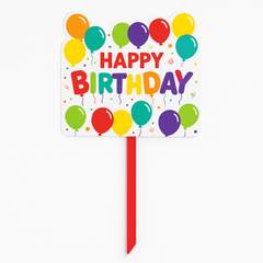 Colorful "Happy Birthday" Balloon Celebration Yard Sign