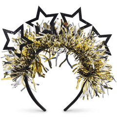 Light-Up Star Tinsel Headband for New Year's Eve