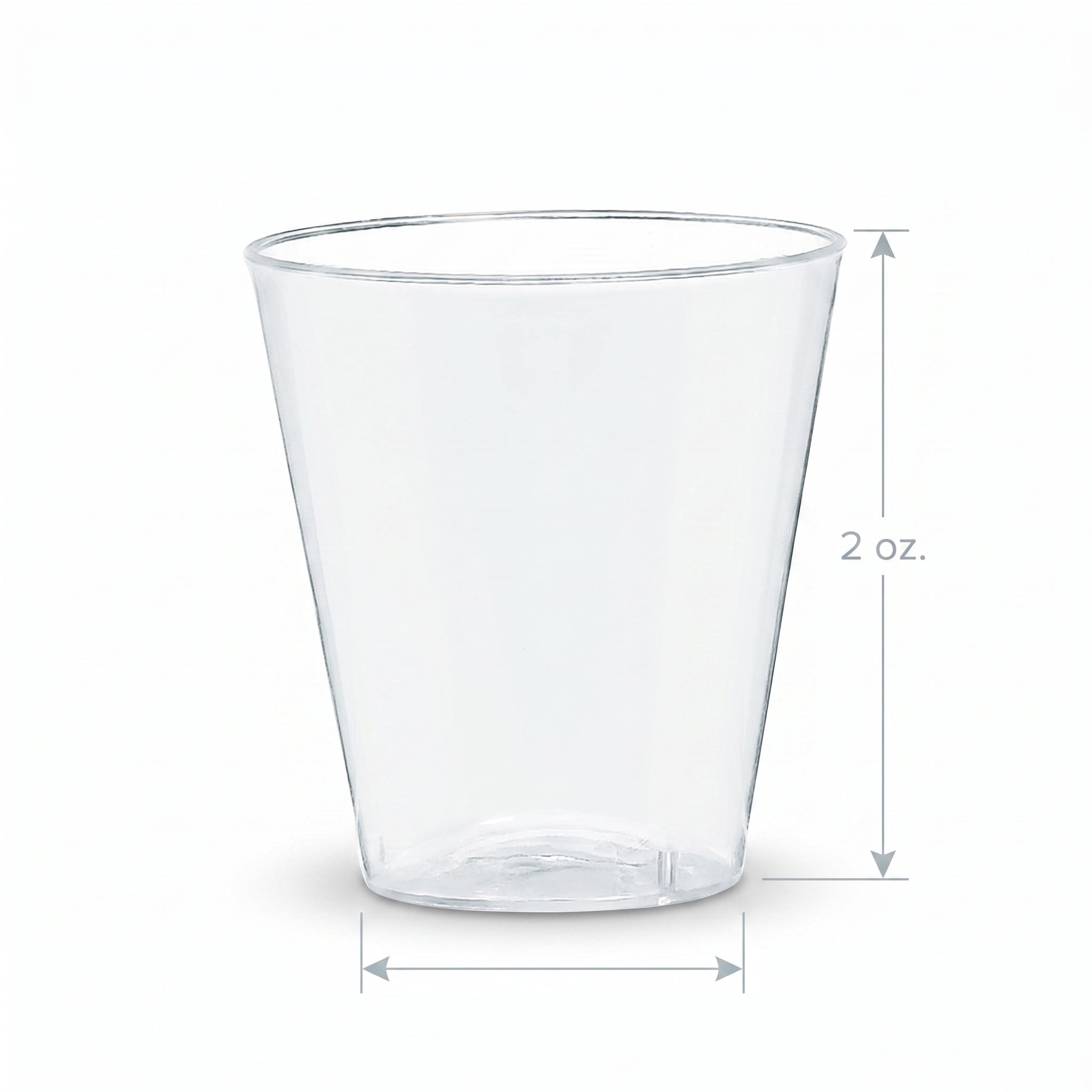 Clear Plastic Shot Glasses, 2 oz, 100 Pack