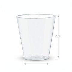 Clear Plastic Shot Glasses, 2 oz, 100 Pack