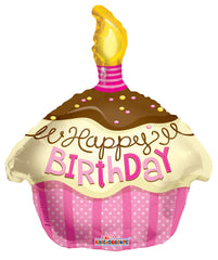 Happy Birthday Pink Cupacke Balloon