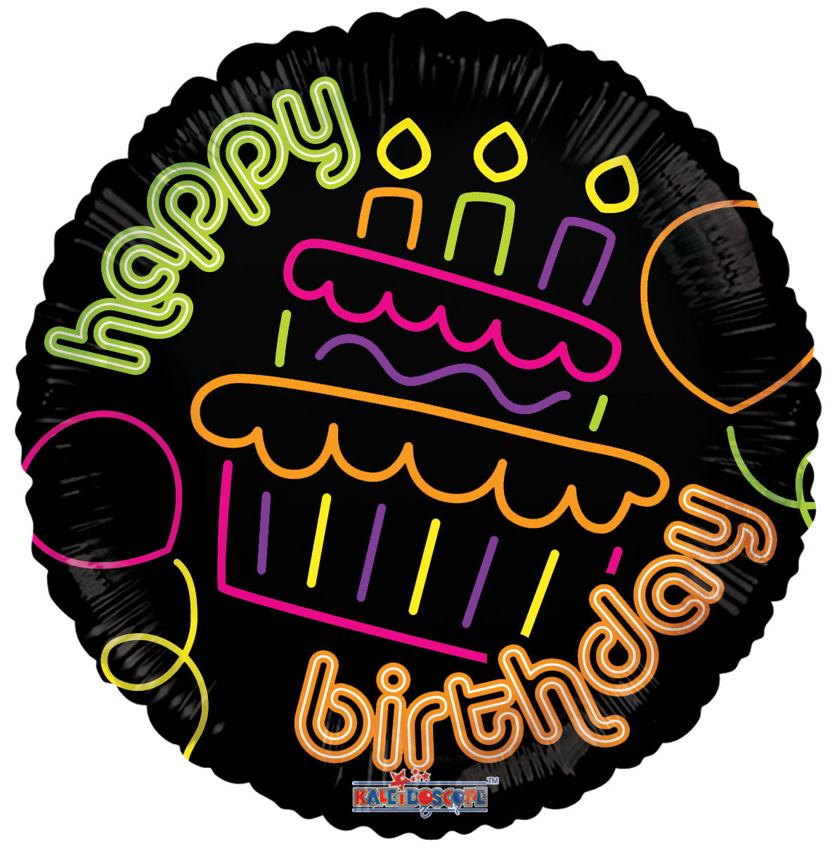 Happy Birthday Cupcake Neon Gb Balloon