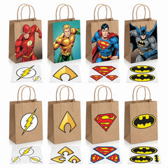 Justice League Heroes Unite Customizable Kraft Gift Bags - 8 Pack