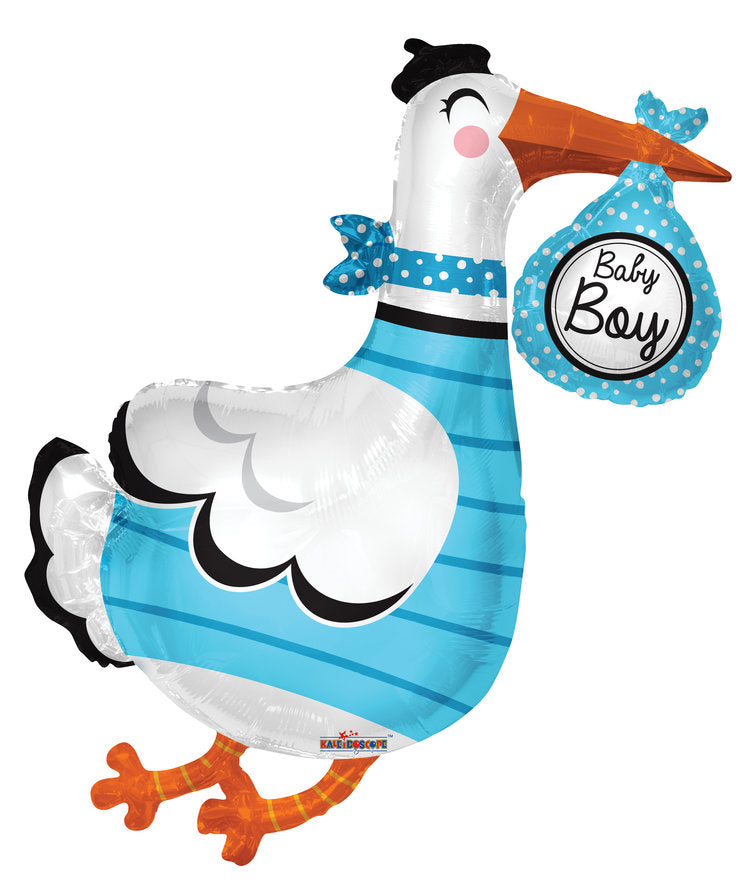 Baby Boy Stork Shape Balloon