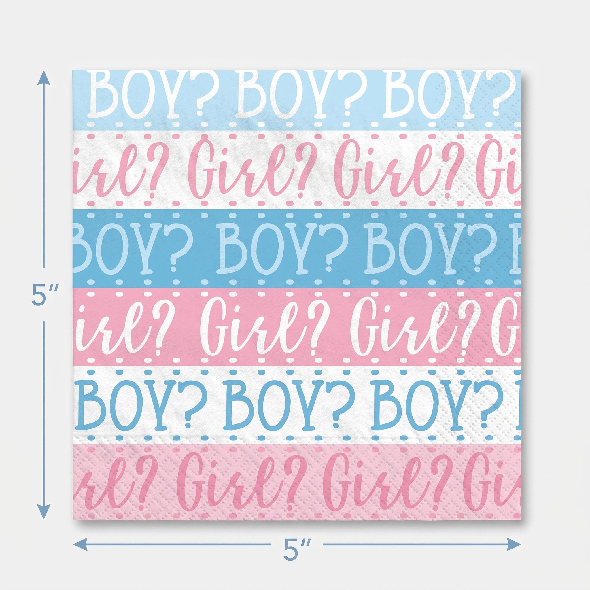 "Pink or Blue?" Baby Shower Beverage Napkins - 5 In. X 5 In.