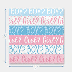 "Pink or Blue?" Baby Shower Beverage Napkins - 5 In. X 5 In.