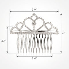 Metallic Silver Tiara Hair Combs - Pack of 6