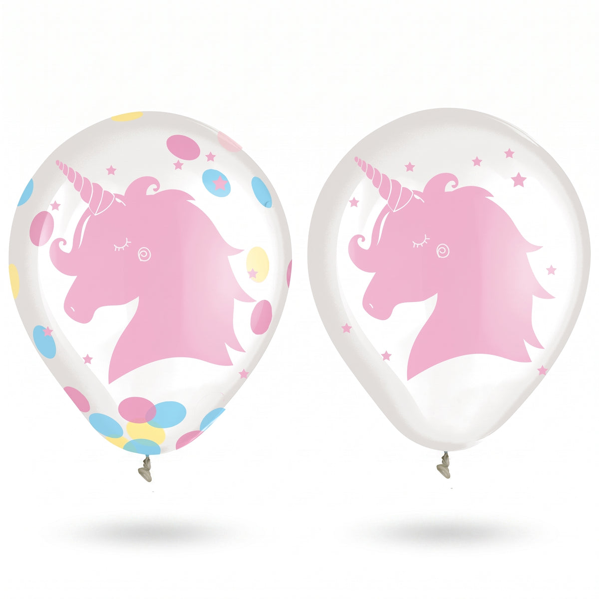 Enchanted Unicorn Confetti Latex Balloons, 12-Inch, 6-Pack