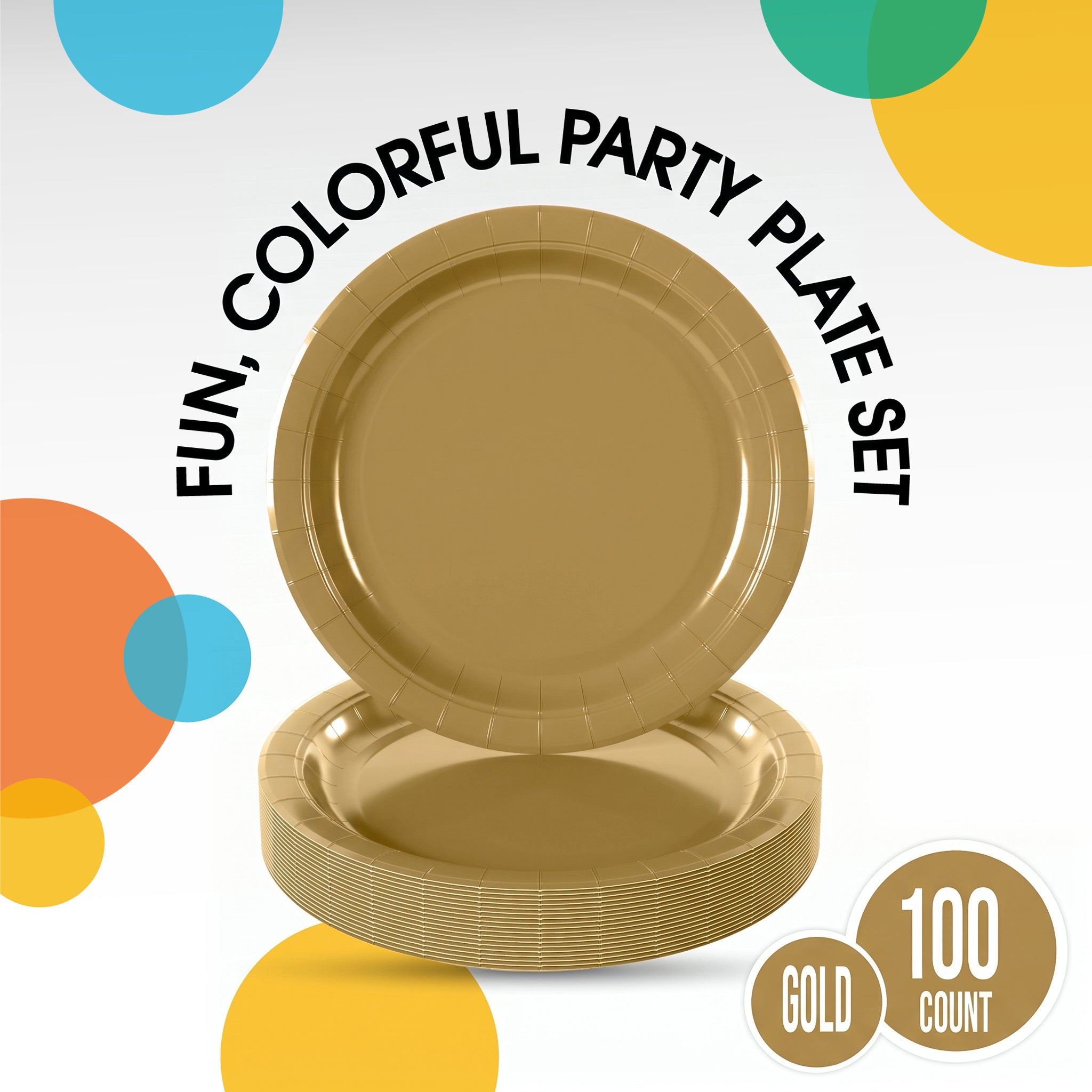 7 in. Gold Paper Plates | 100 Count