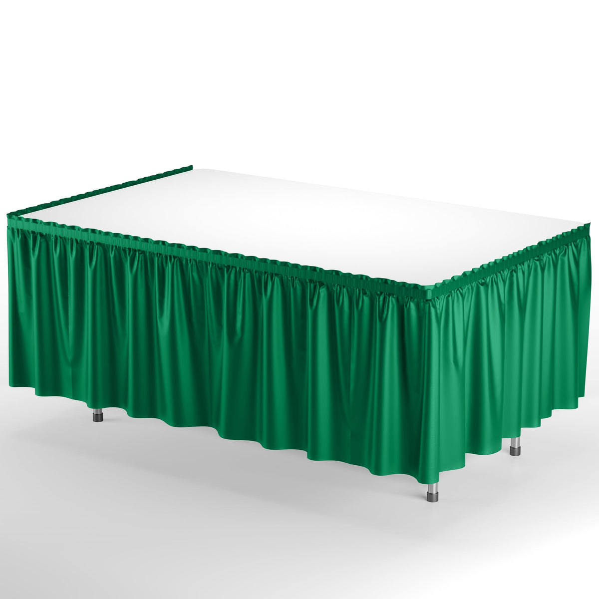 Emerald Green Plastic Table Skirt | 6 Pack