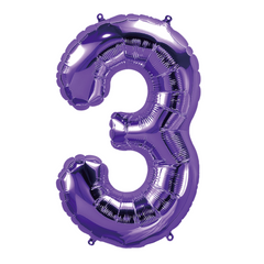 34" Purple Number 3 Balloon