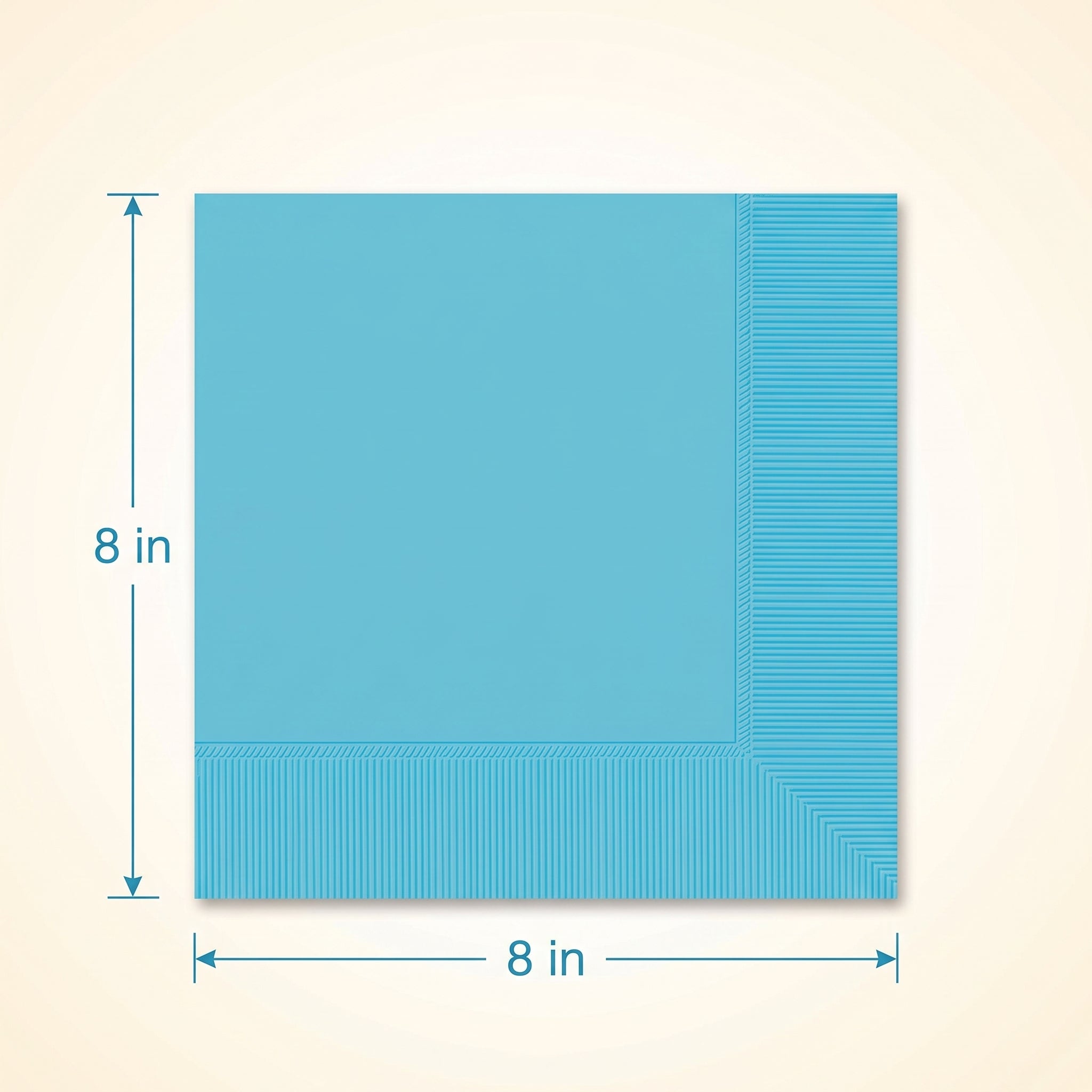 Caribbean Blue Dinner Napkins - 8 in. x 8 in. - Solid Color