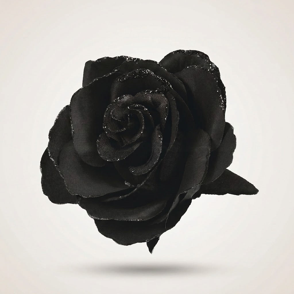 Gothic Black Flower Hair Clip