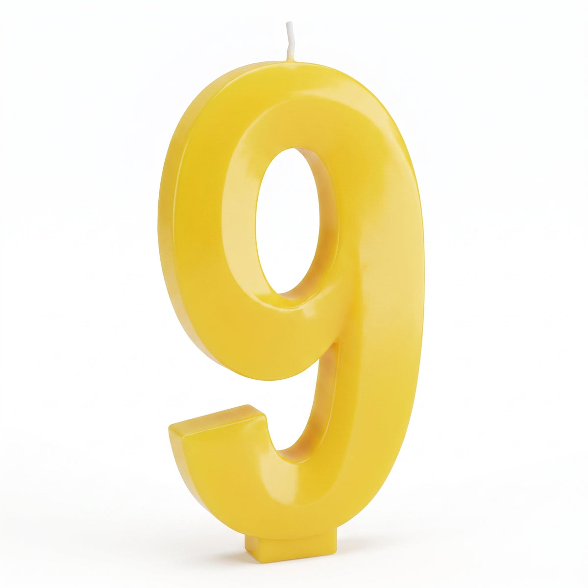 Cheerful Yellow Number 9 Birthday Candle