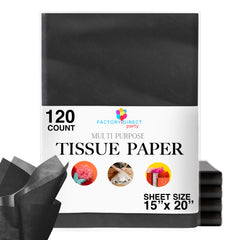 Black Tissue Paper 15 In. x 20 In. | 120 Sheets