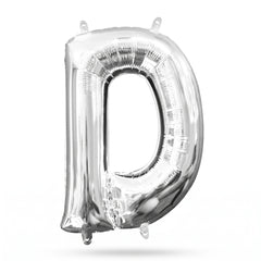 Silver Foil Mylar Balloon Letter "D" - Air Filled