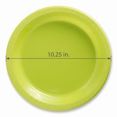 Kiwi Green Round Plastic Dinner Plates, 10.25", 20 Count