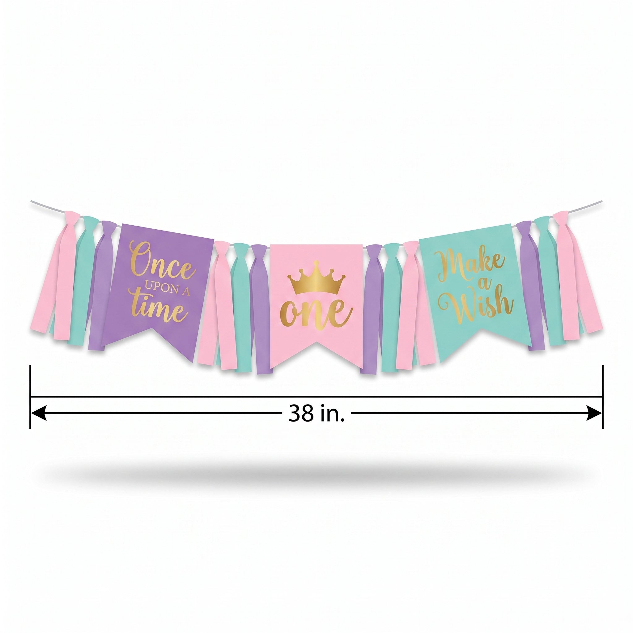 Disney Princess "Once Upon A Time" High Chair Pennant Banner, 38-Inch