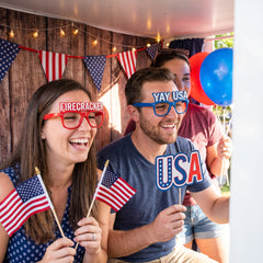 Patriotic Word Glasses Set - Firecracker & Yay USA