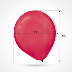 Red Pearl Latex Balloons - 12" 72 Pack