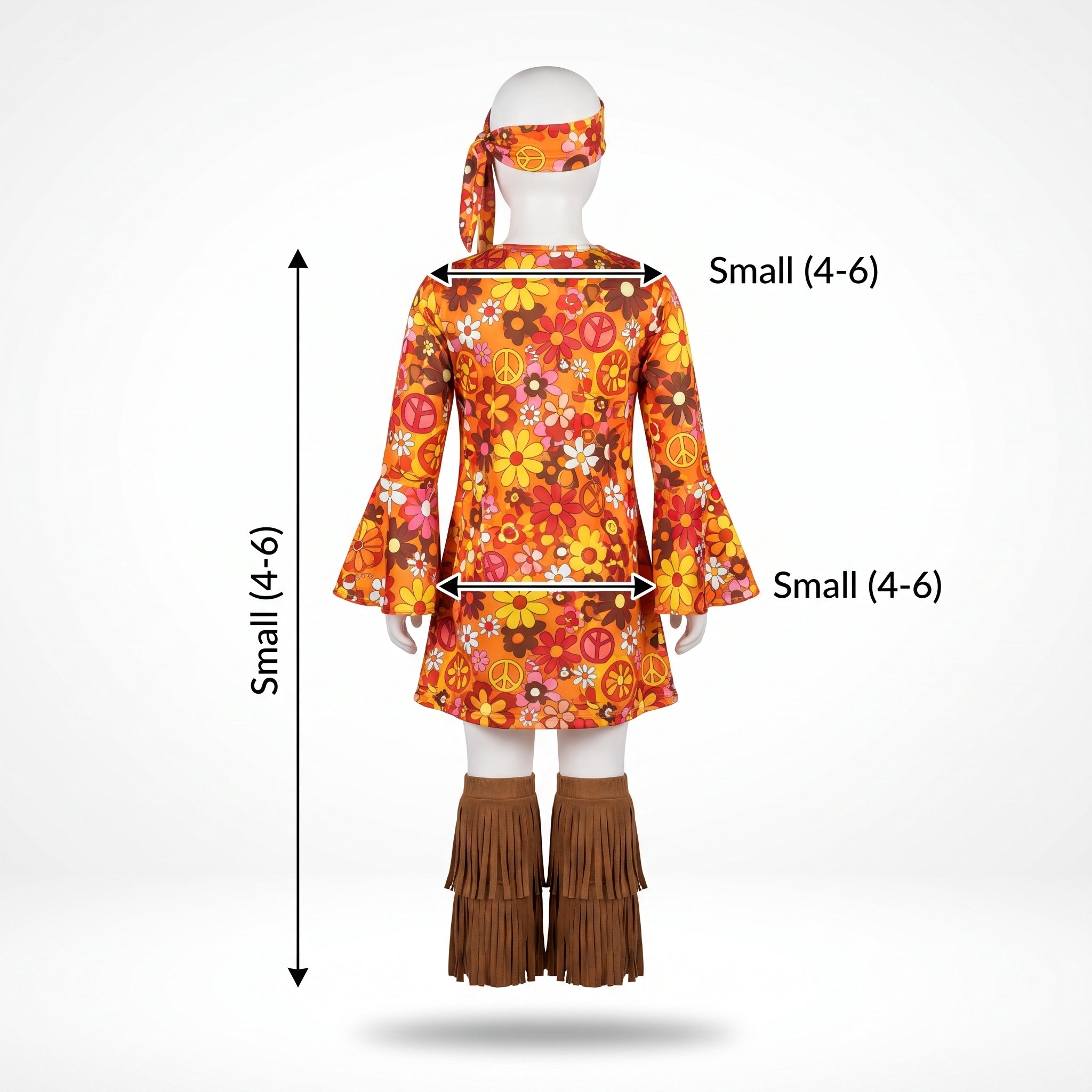 Flower Power Hippie Girl's Costume - Child S (4-6)