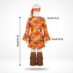 Flower Power Hippie Girl's Costume - Child S (4-6)
