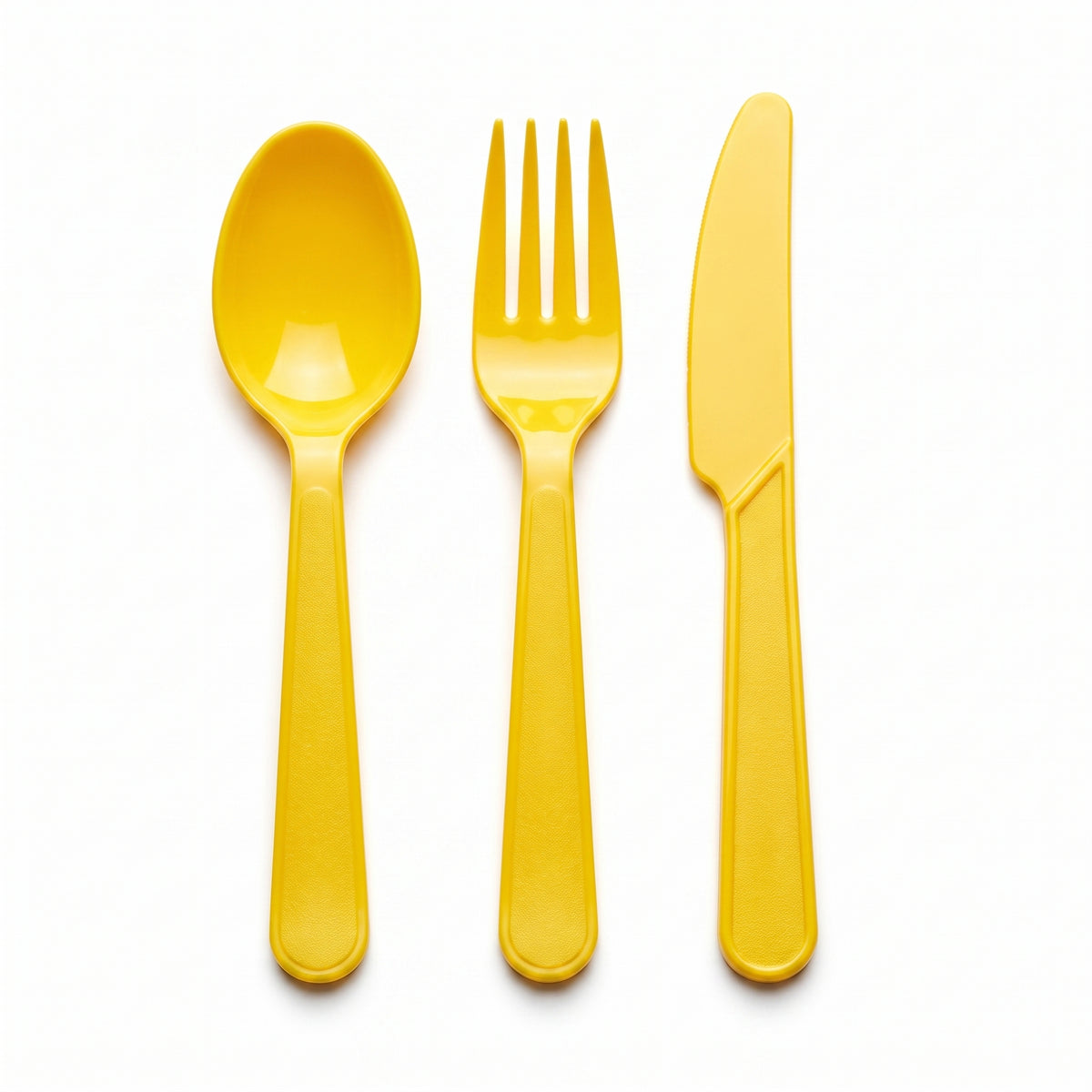 Bright Yellow Plastic Cutlery Set - 7.5 in. - 32 Count