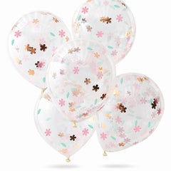 Confetti Floral Foil Balloons - Set of 5