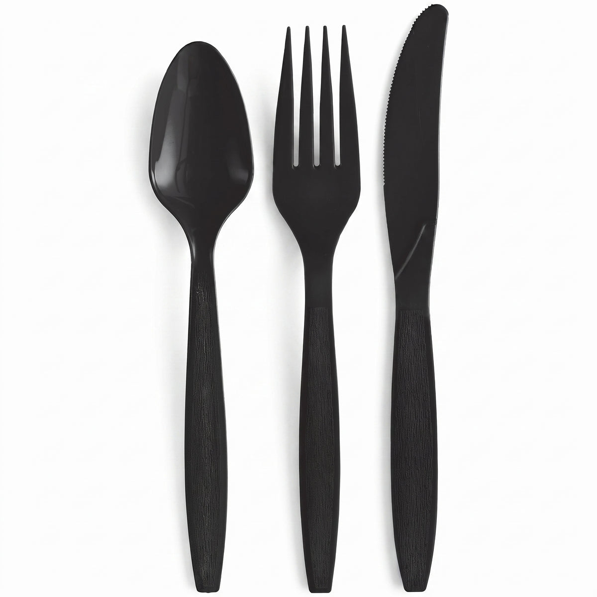 Black Plastic Cutlery Assortment - 7.5 in. - 32 Count