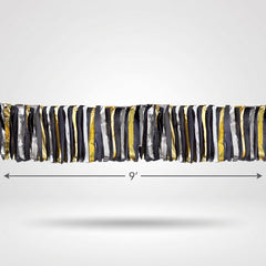 New Year's Oversized Fringe Garland - Black, Silver & Gold