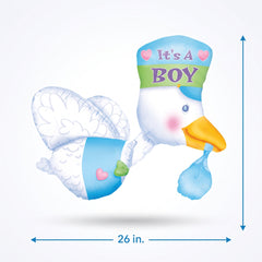 "It's a Boy" Stork Foil Balloon - 26 Inch