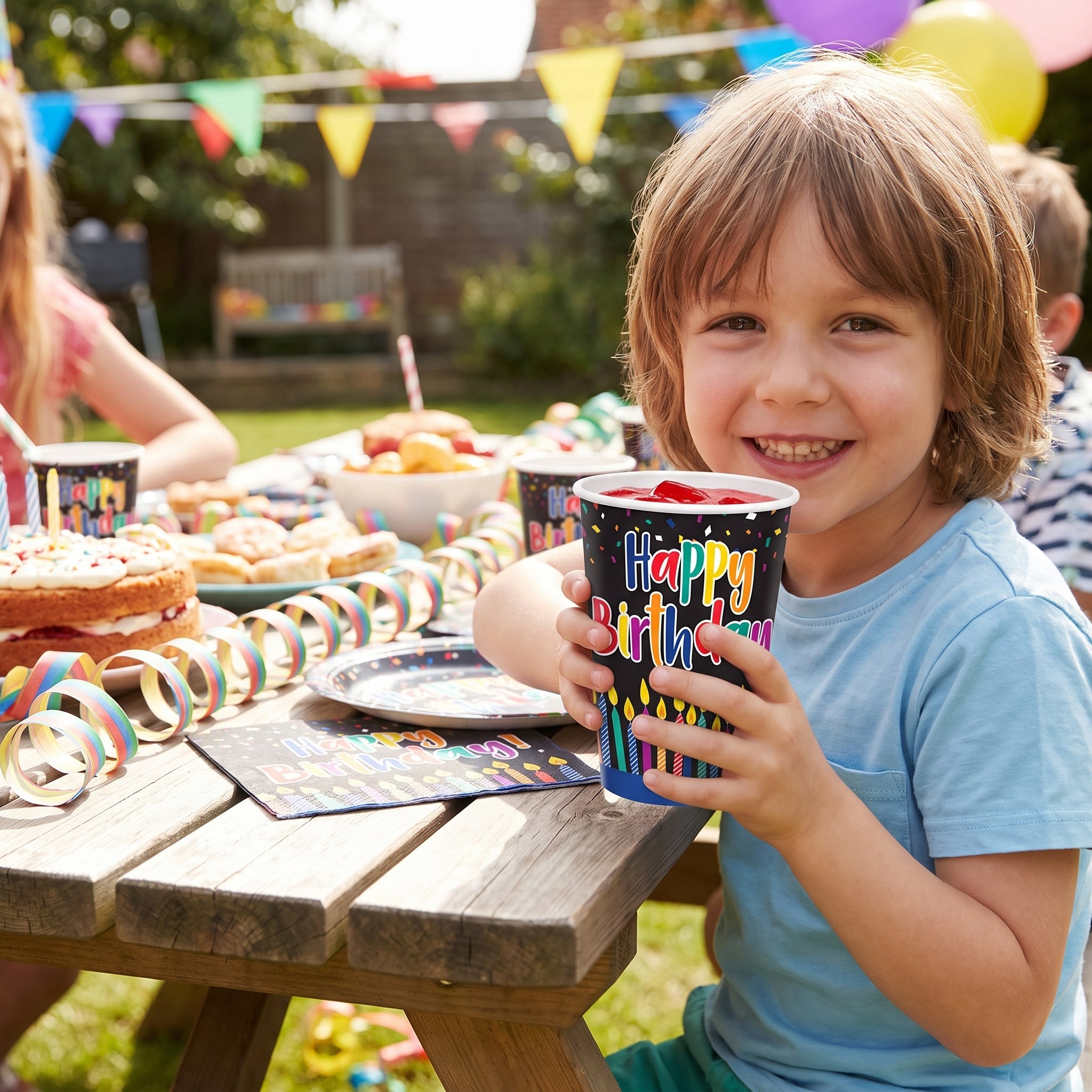 Colorful Birthday Candles 9 oz. Paper Cups
