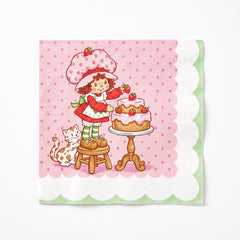 Strawberry Shortcake Birthday Beverage Napkins - 5 In. X 5 In.