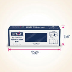True Navy Plastic Table Cover Roll with Cutter - 54 x 126 ft