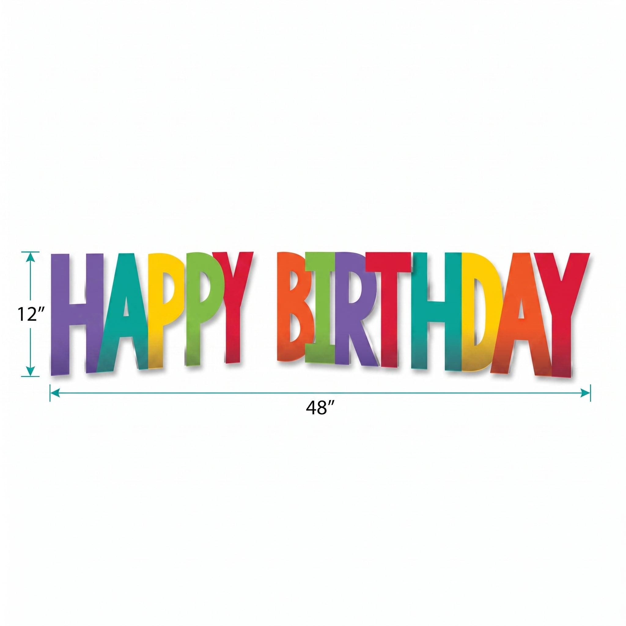 Vibrant Rainbow "Happy Birthday" Yard Sign