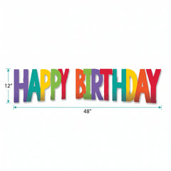 Vibrant Rainbow "Happy Birthday" Yard Sign