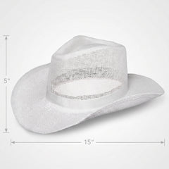 White Straw Cowboy Hat - One Size