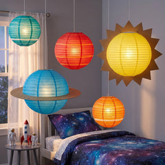 Blast Off Planet Paper Lantern Set for Baby's First Birthday