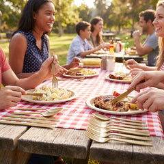 Gold Plastic Cutlery Set - 64 Piece Assortment - 7.5 in.