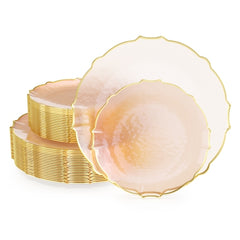 Rosé/Gold Petal Plates - Combo Pack 20/20