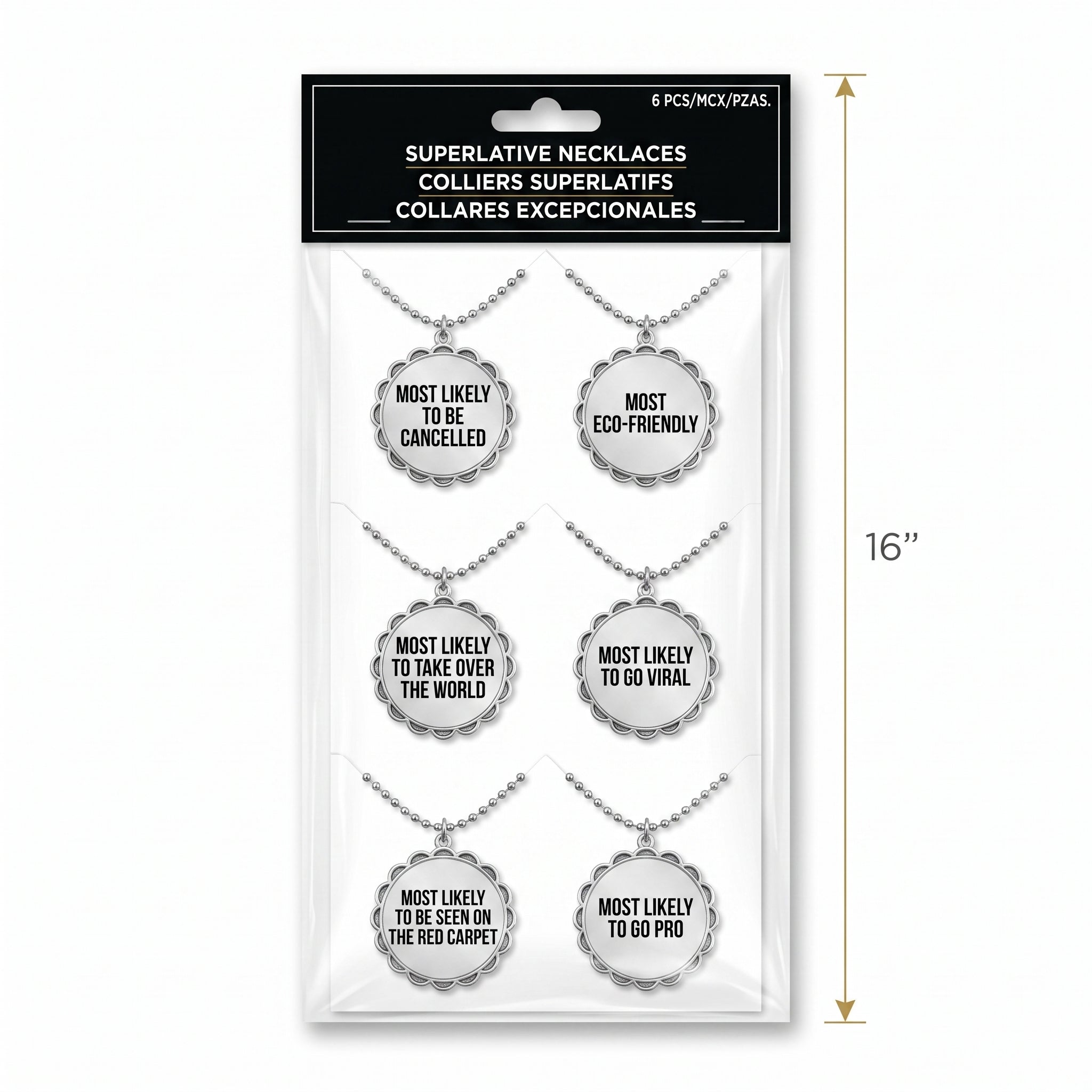 Graduation Celebration Shot Glass Necklace Set - 6 Pack