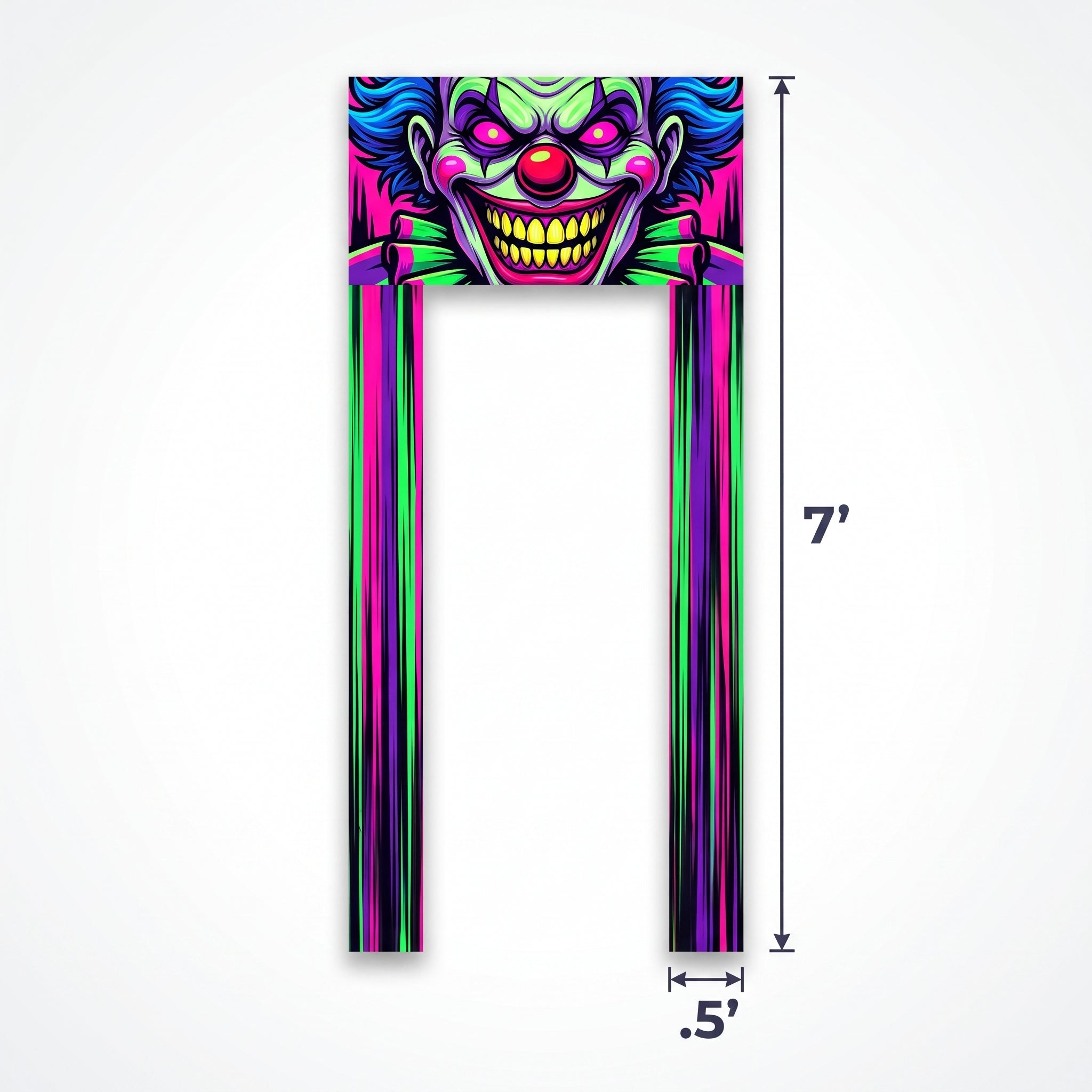 Creepy Carnival Neon Blacklight Doorway Curtain