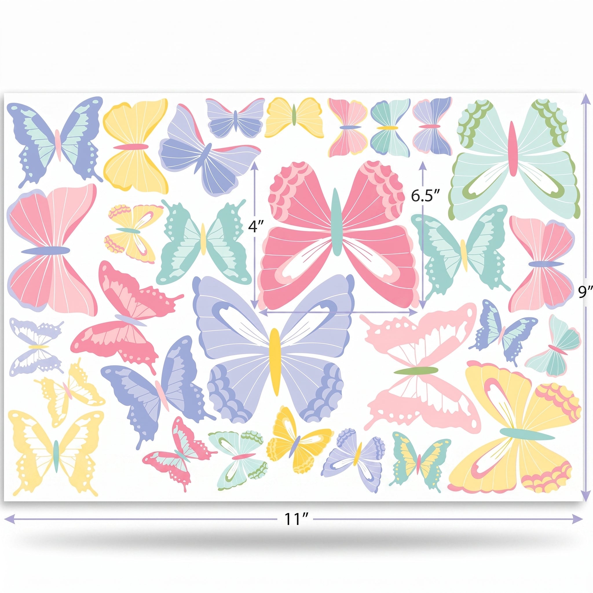 3D Butterfly Cutout Decorations Pack, Multi-Coloured, 30-Piece Set