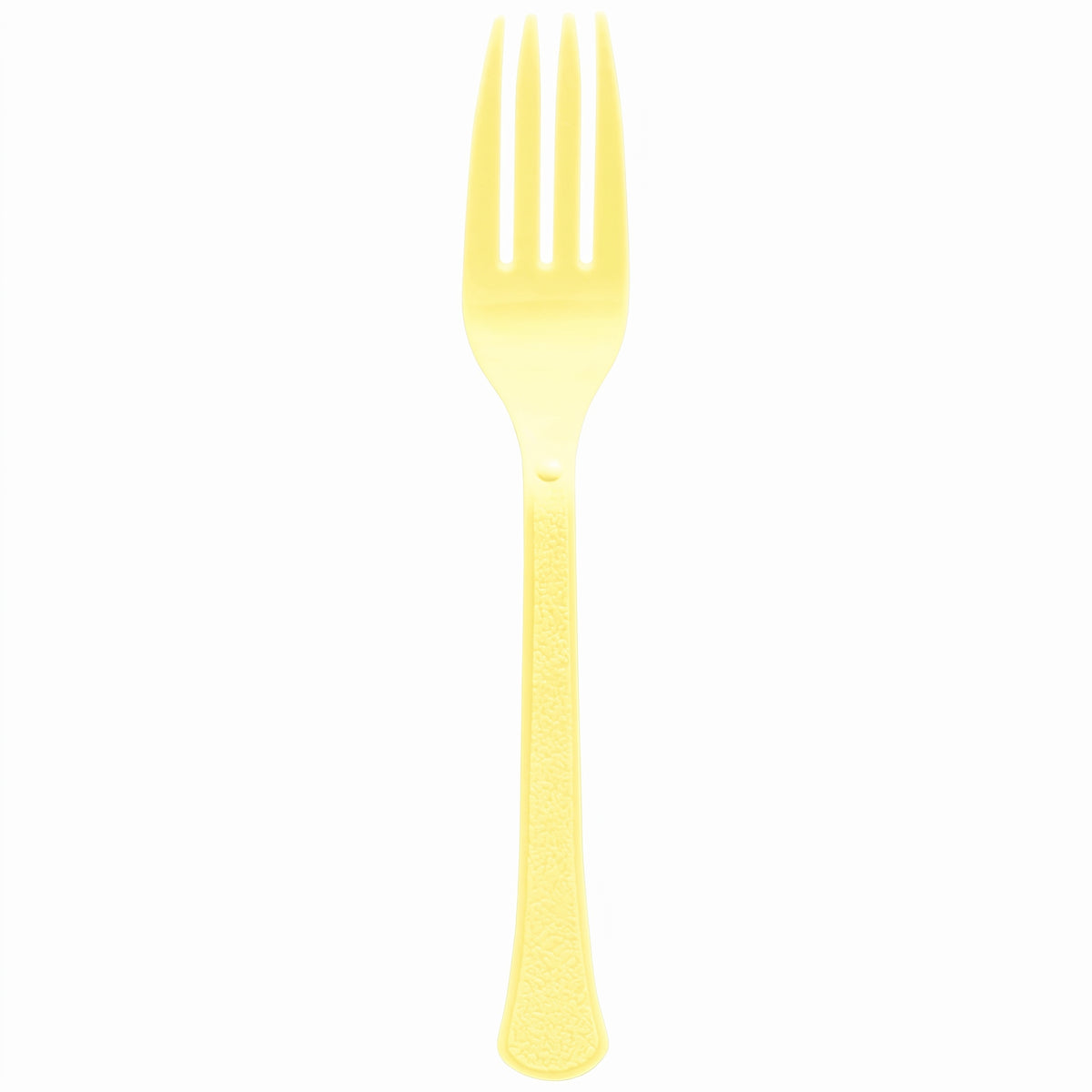 Heavy-Duty Light Yellow Plastic Fork - 7.5 in.