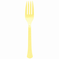 Heavy-Duty Light Yellow Plastic Fork - 7.5 in.