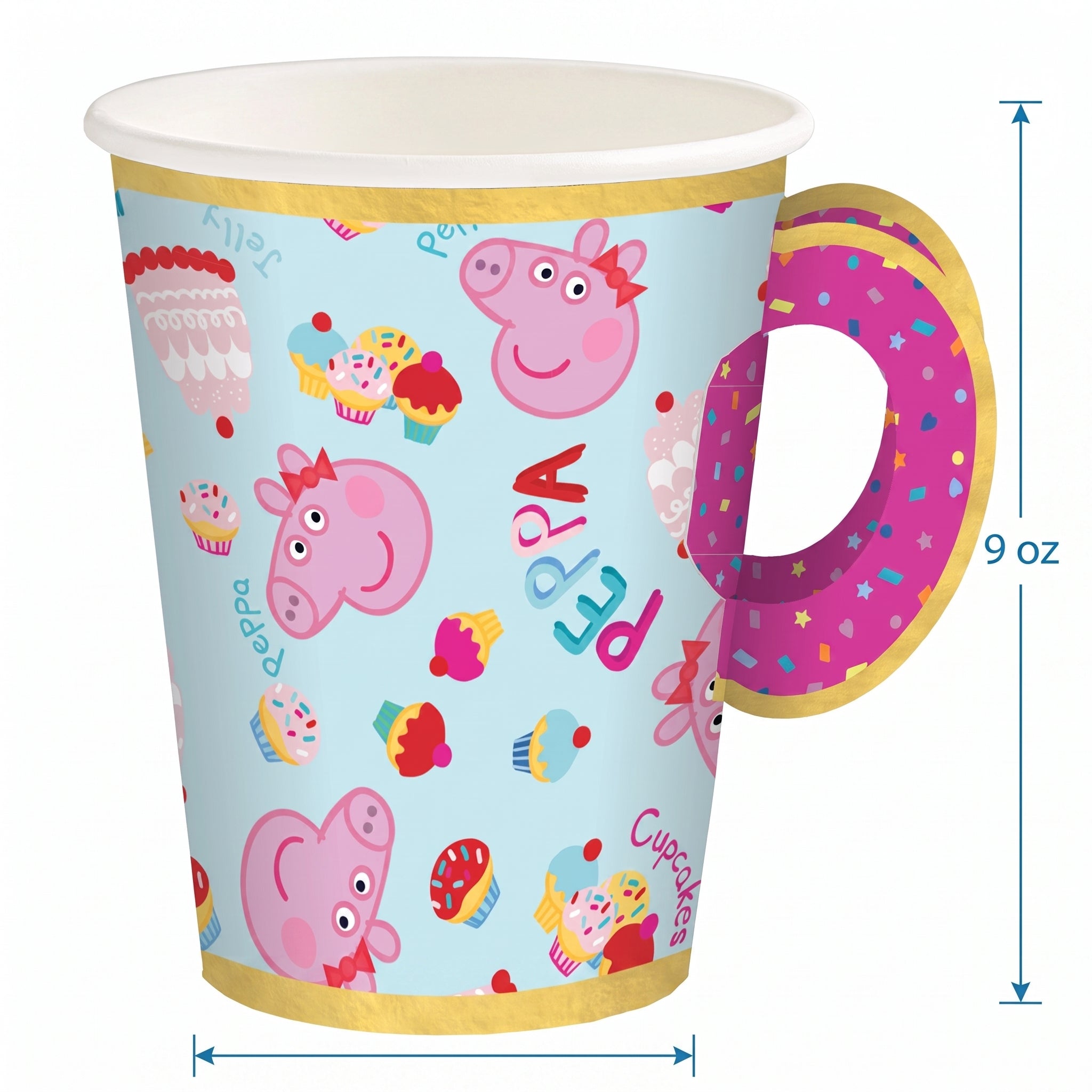 Peppa Pig Tea Party Paper Cup with Handle - 9oz