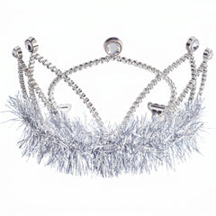 Silver Tinsel Trim Tiara