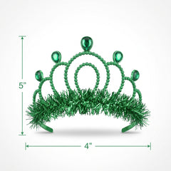 Festive Green Tinsel Trim Tiara